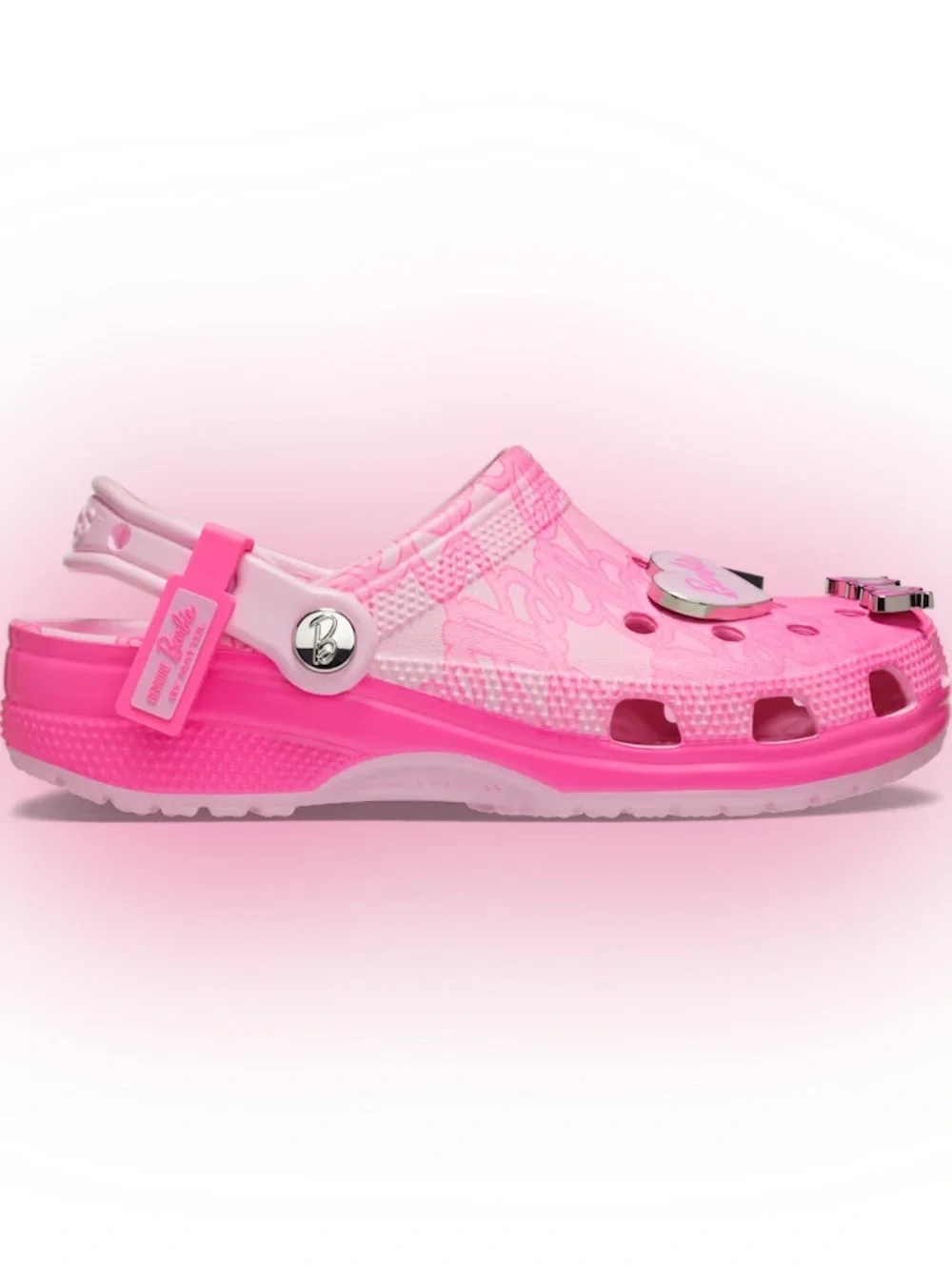 🩷 NWT! CROCS Barbie Clog Sandals with Charms Size Womens 7-7.5 /Youth 5